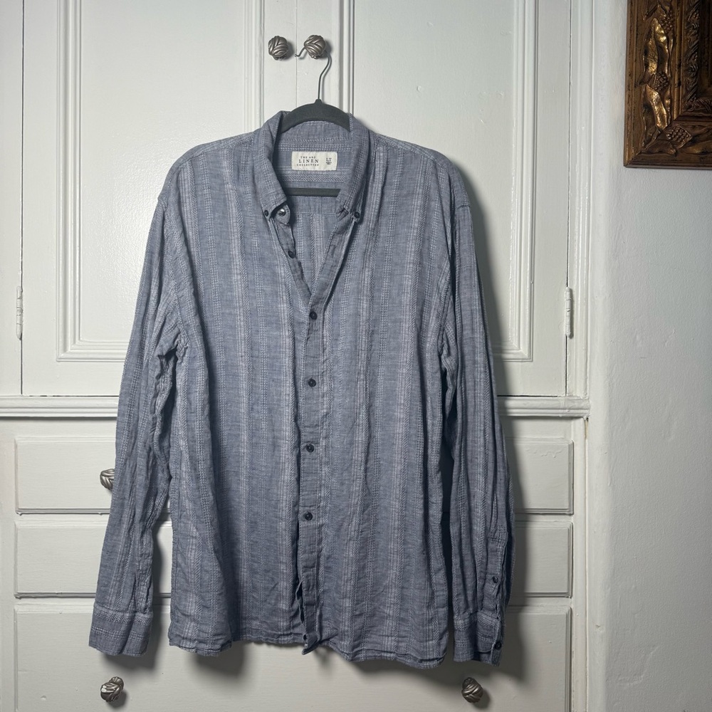 Abercrombie & Fitch Summer linen Shirt in Blue sz L